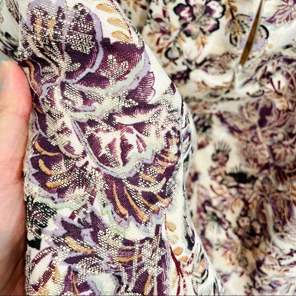Anna Sui Gathered floral-jacquard‎ midi skirt Size 4